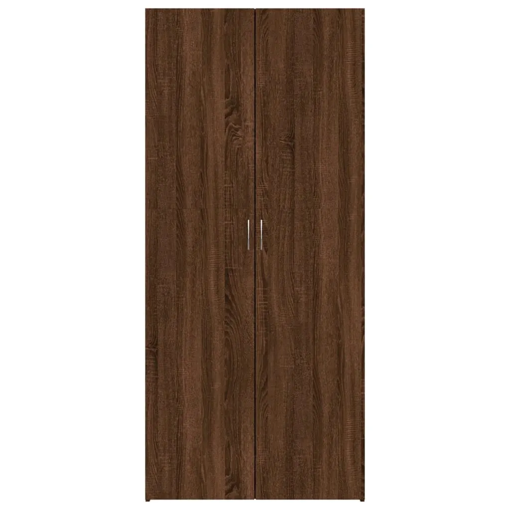 Shoe Cabinet Brown Oak 80x35.5x180 cm Engineered Wood