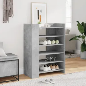 Shoe Cabinet Concrete Grey 74.5x37.5x100 cm Engineered Wood