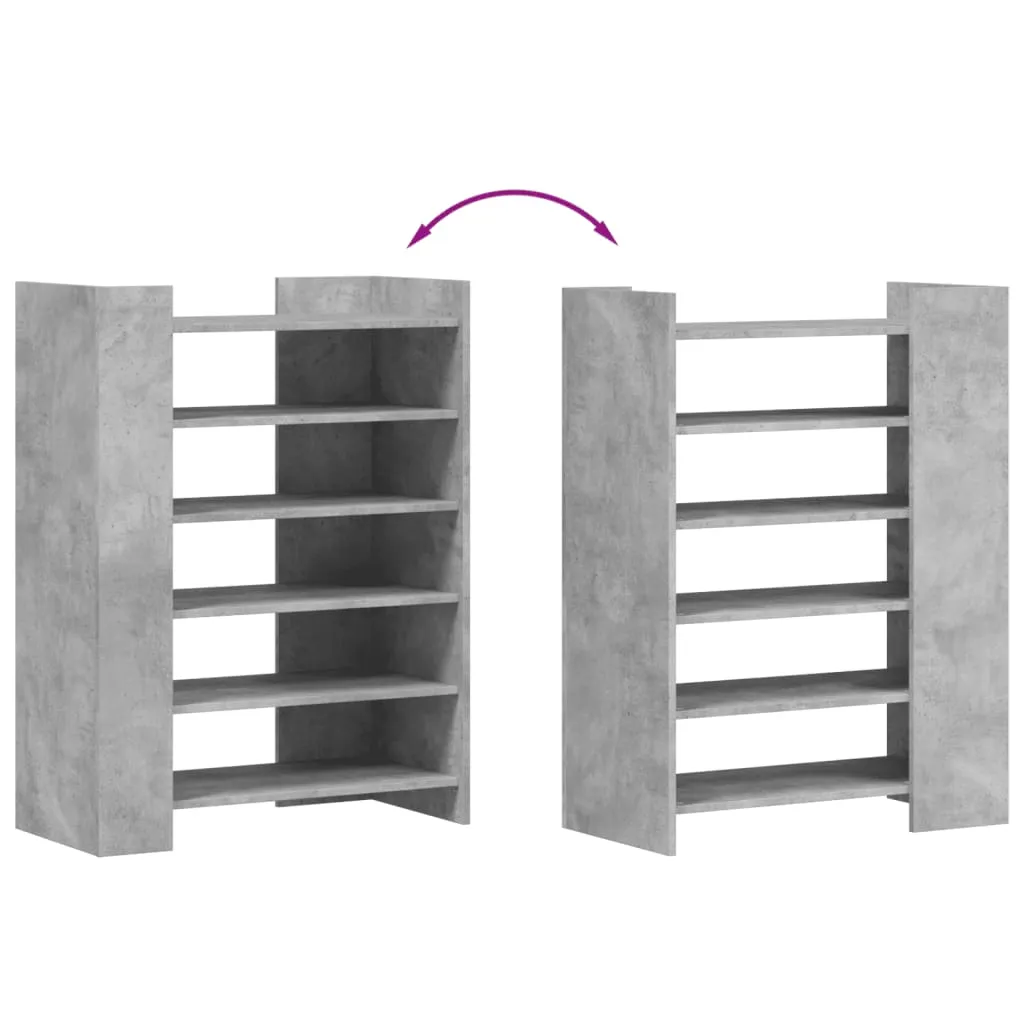 Shoe Cabinet Concrete Grey 74.5x37.5x100 cm Engineered Wood