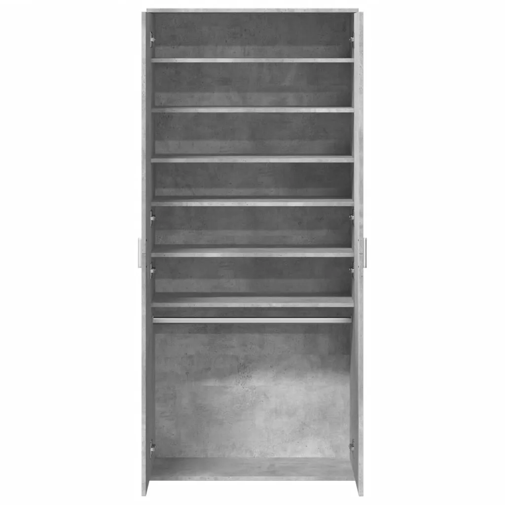 Shoe Cabinet Concrete Grey 80x39x178 cm Engineered Wood