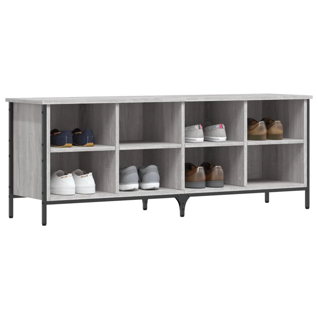 Shoe Cabinet Grey Sonoma 131x35x50 cm Engineered Wood