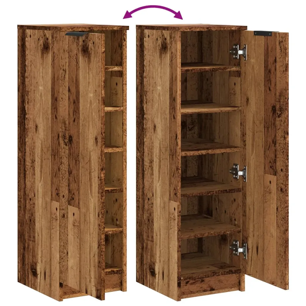 Shoe Cabinet Old Wood 29.5x35x100.5 cm Engineered Wood