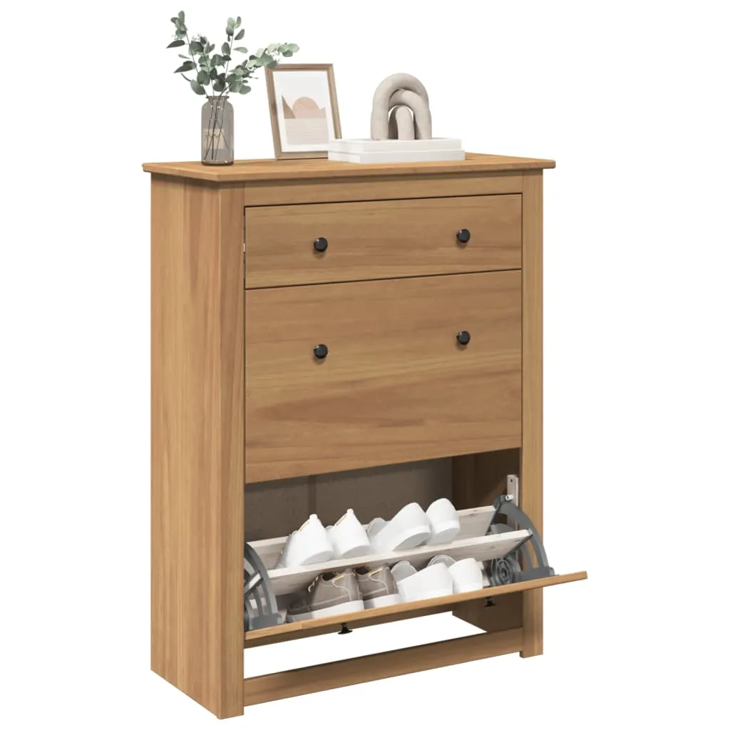 Shoe Cabinet Panama 80x35x105 cm Solid Wood Pine