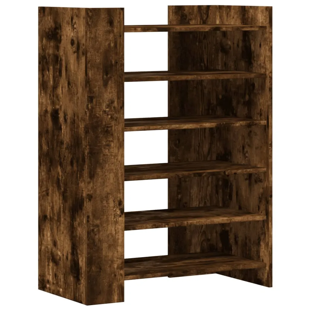 Shoe Cabinet Smoked Oak 74.5x37.5x100 cm Engineered Wood