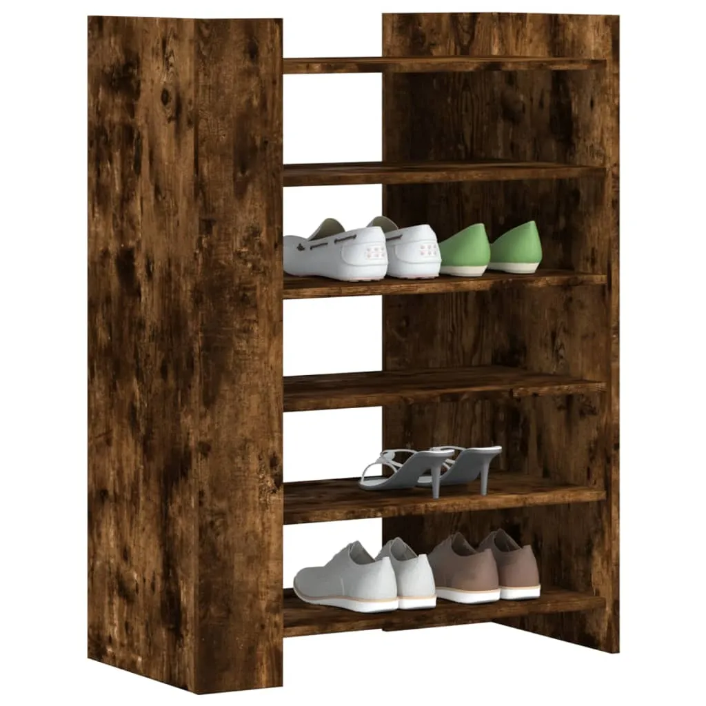 Shoe Cabinet Smoked Oak 74.5x37.5x100 cm Engineered Wood