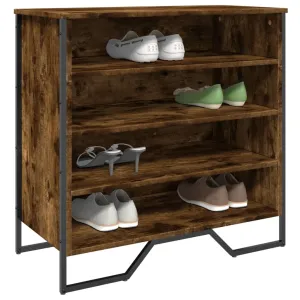 Shoe Cabinet Smoked Oak 80x38x78 cm Engineered Wood