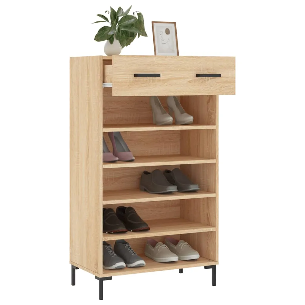 Shoe Cabinet Sonoma Oak 60x35x105 cm Engineered Wood