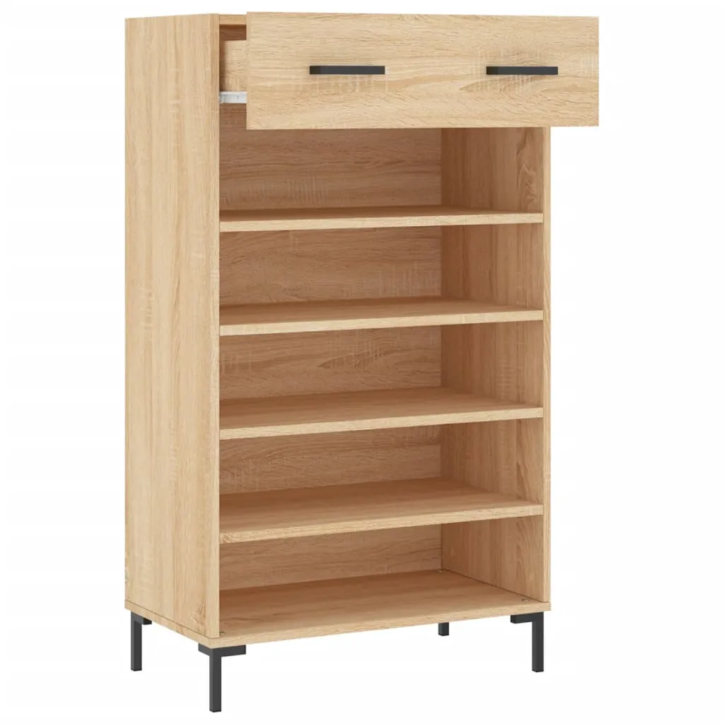 Shoe Cabinet Sonoma Oak 60x35x105 cm Engineered Wood