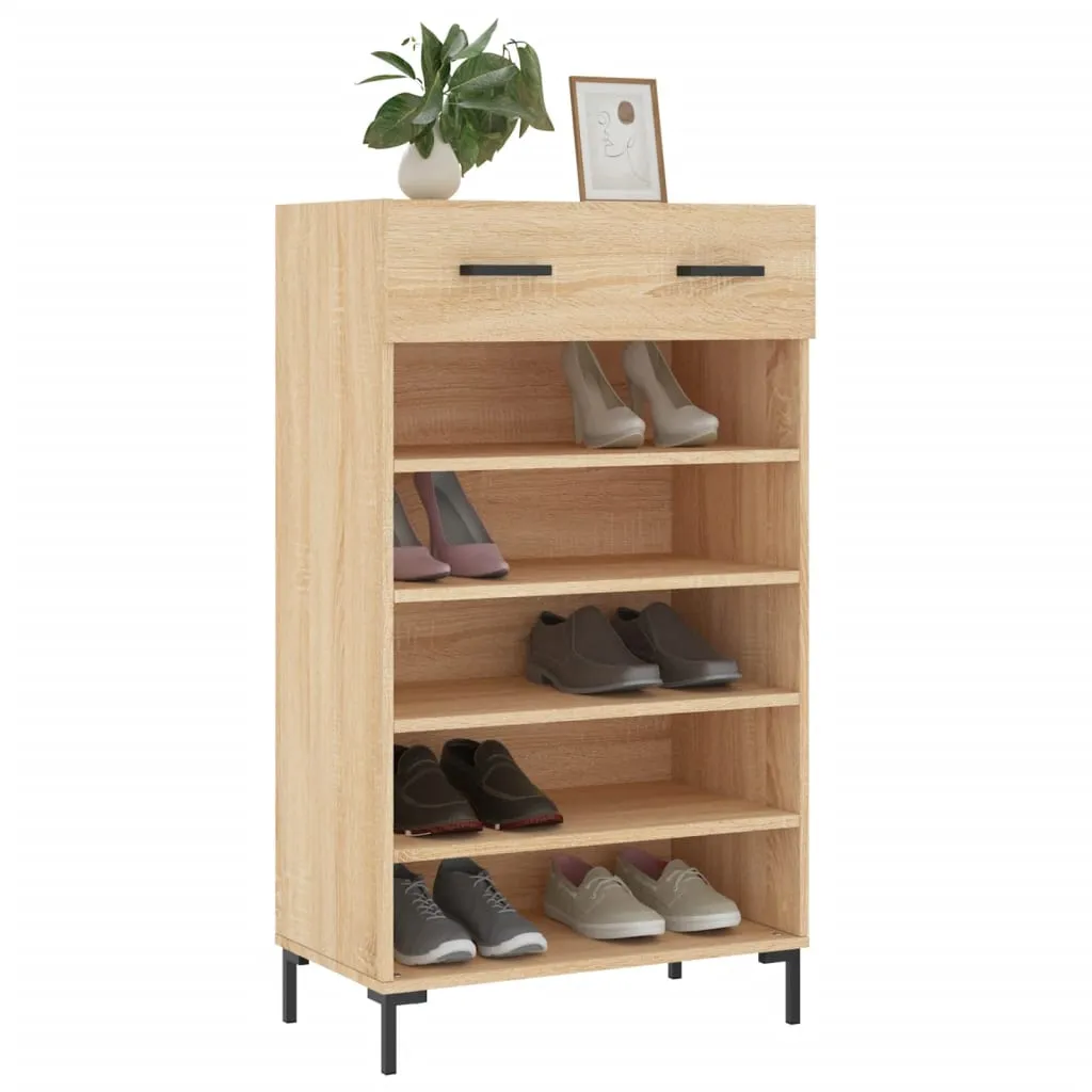 Shoe Cabinet Sonoma Oak 60x35x105 cm Engineered Wood