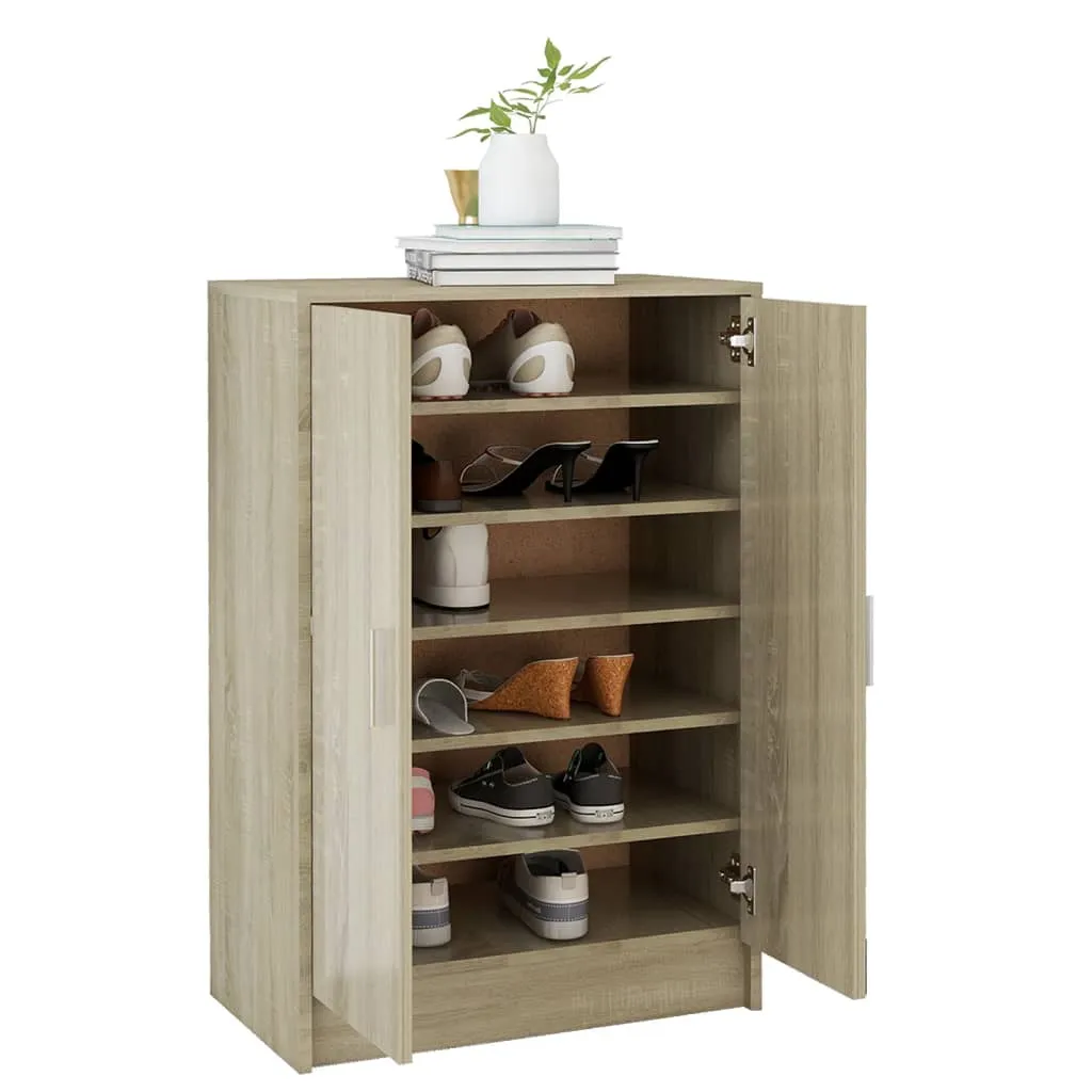 Shoe Cabinet Sonoma Oak 60x35x92 cm Engineered Wood