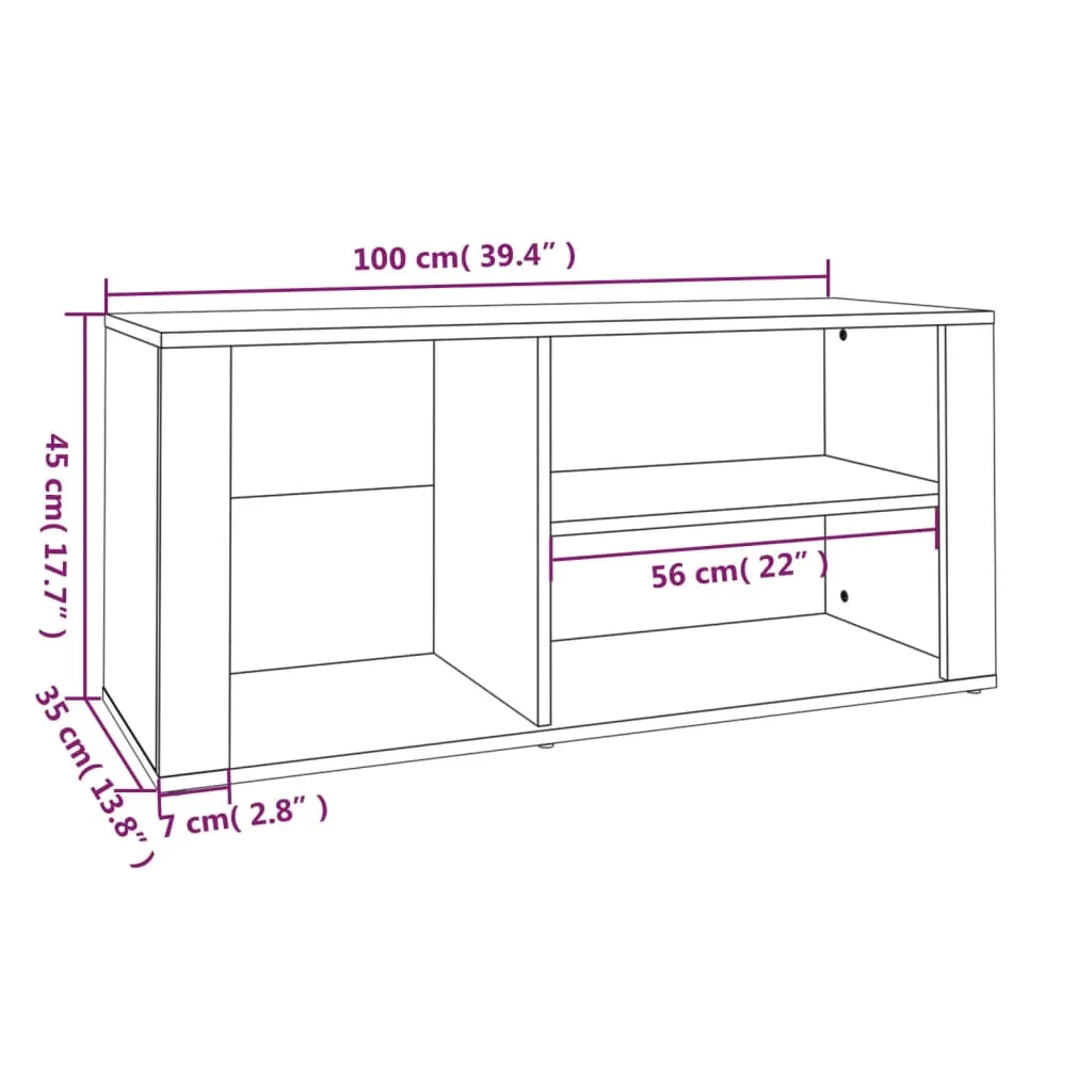 Shoe Cabinet White 100x35x45 cm Engineered Wood