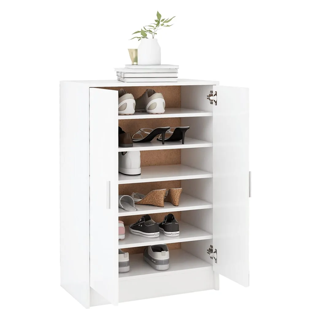 Shoe Cabinet White 60x35x92 cm Engineered Wood