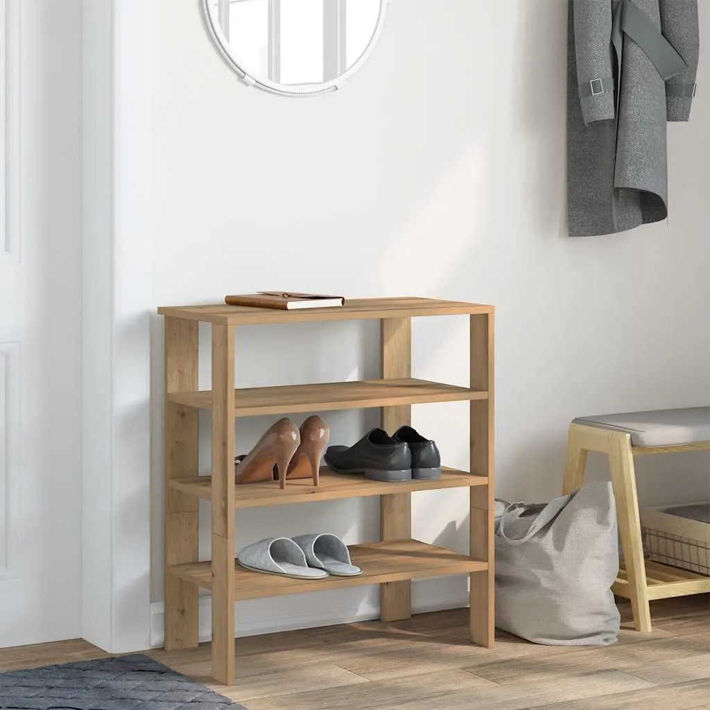 Shoe Rack Artisan Oak 61x32x70 cm Engineered Wood