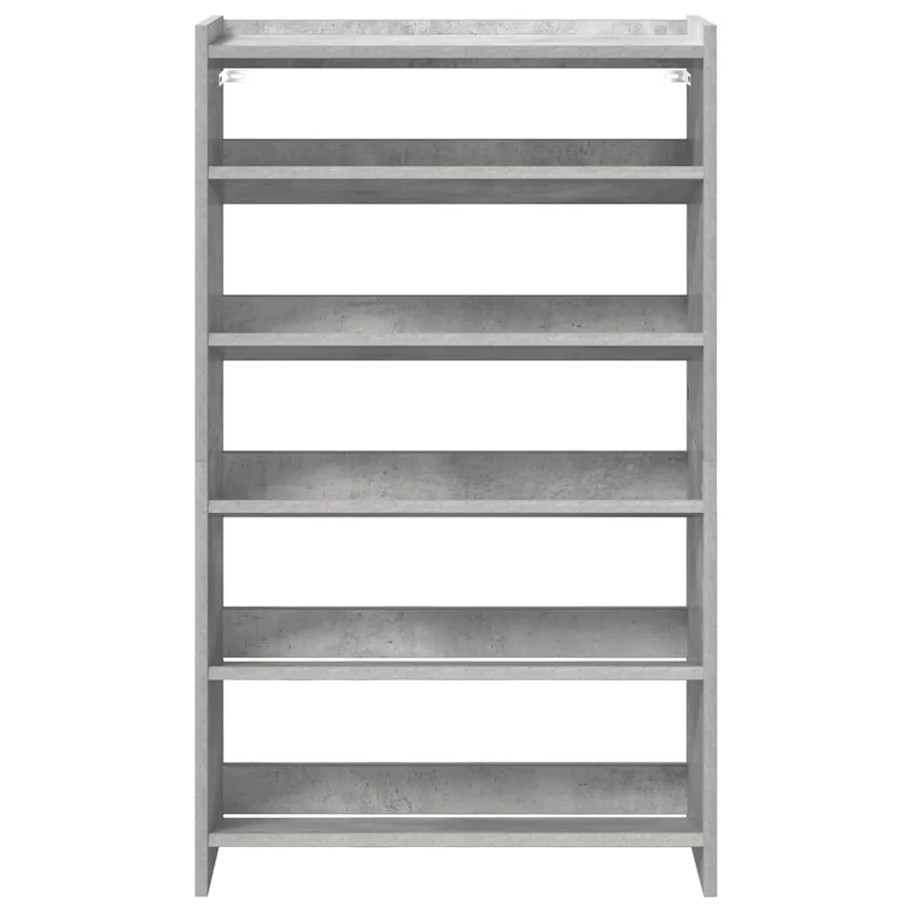 Shoe Rack Concrete Grey 80x25x61.5 cm Engineered Wood