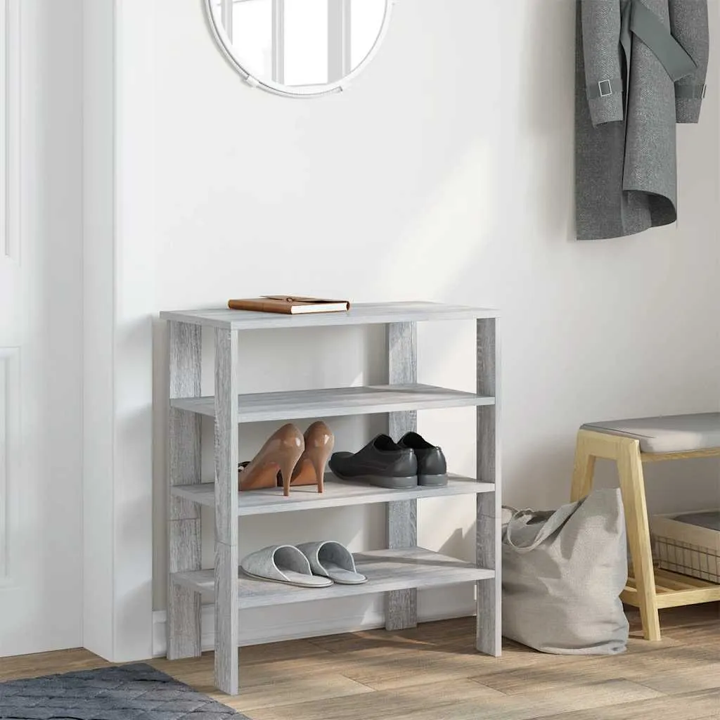 Shoe Rack Grey Sonoma 61x32x70 cm Engineered Wood