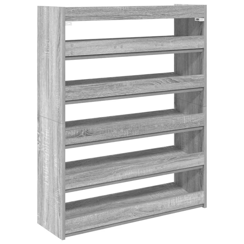 Shoe Rack Grey Sonoma 80x25x100 cm Engineered Wood