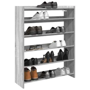 Shoe Rack Grey Sonoma 80x25x100 cm Engineered Wood