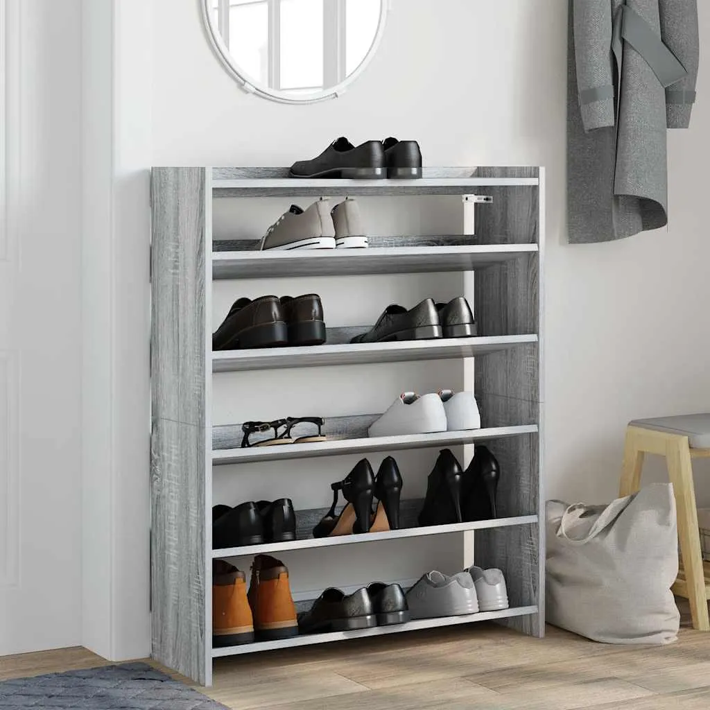 Shoe Rack Grey Sonoma 80x25x100 cm Engineered Wood