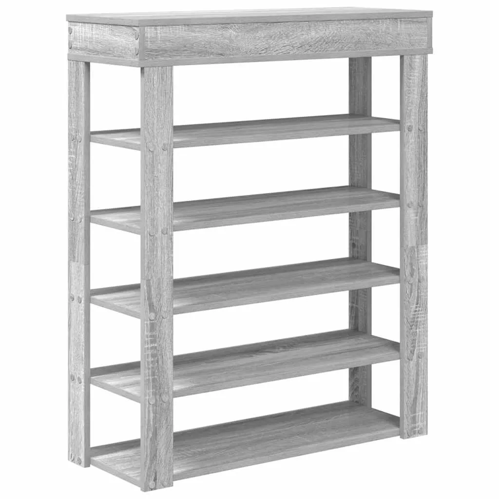 Shoe Rack Grey Sonoma 80x30x98 cm Engineered Wood