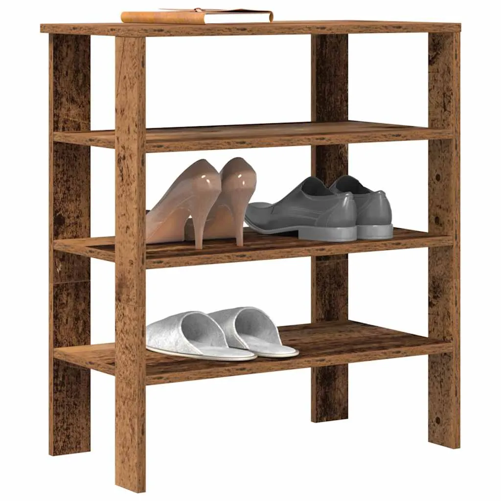 Shoe Rack Old Wood 61x32x70 cm Engineered Wood