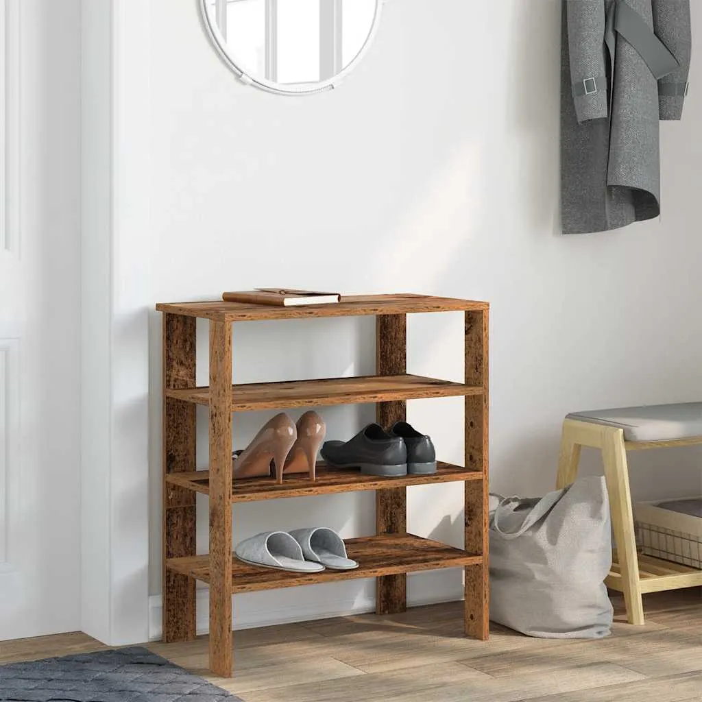 Shoe Rack Old Wood 61x32x70 cm Engineered Wood