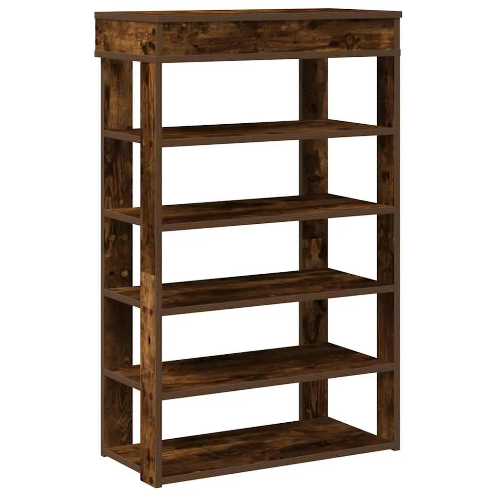 Shoe Rack Smoked Oak 60x30x98 cm Engineered Wood