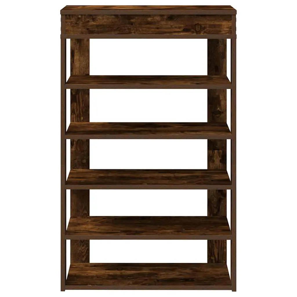 Shoe Rack Smoked Oak 60x30x98 cm Engineered Wood