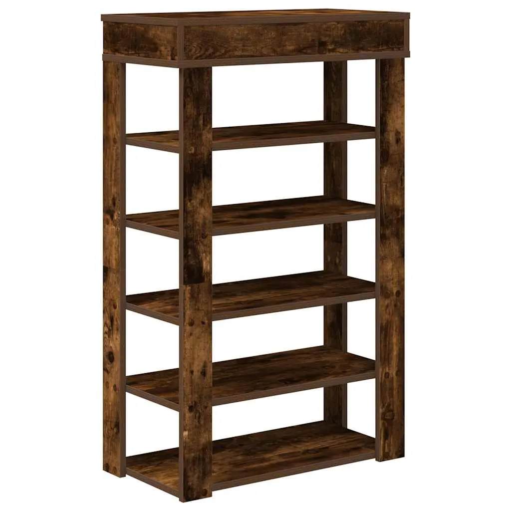 Shoe Rack Smoked Oak 60x30x98 cm Engineered Wood