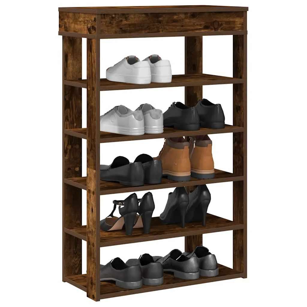 Shoe Rack Smoked Oak 60x30x98 cm Engineered Wood