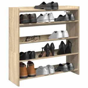 Shoe Rack Sonoma Oak 80x25x81 cm Engineered Wood