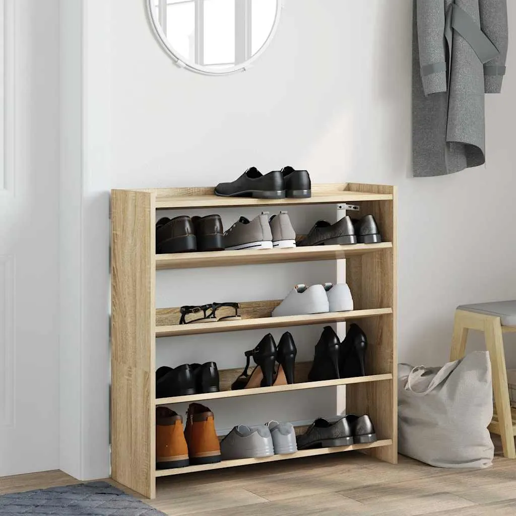 Shoe Rack Sonoma Oak 80x25x81 cm Engineered Wood