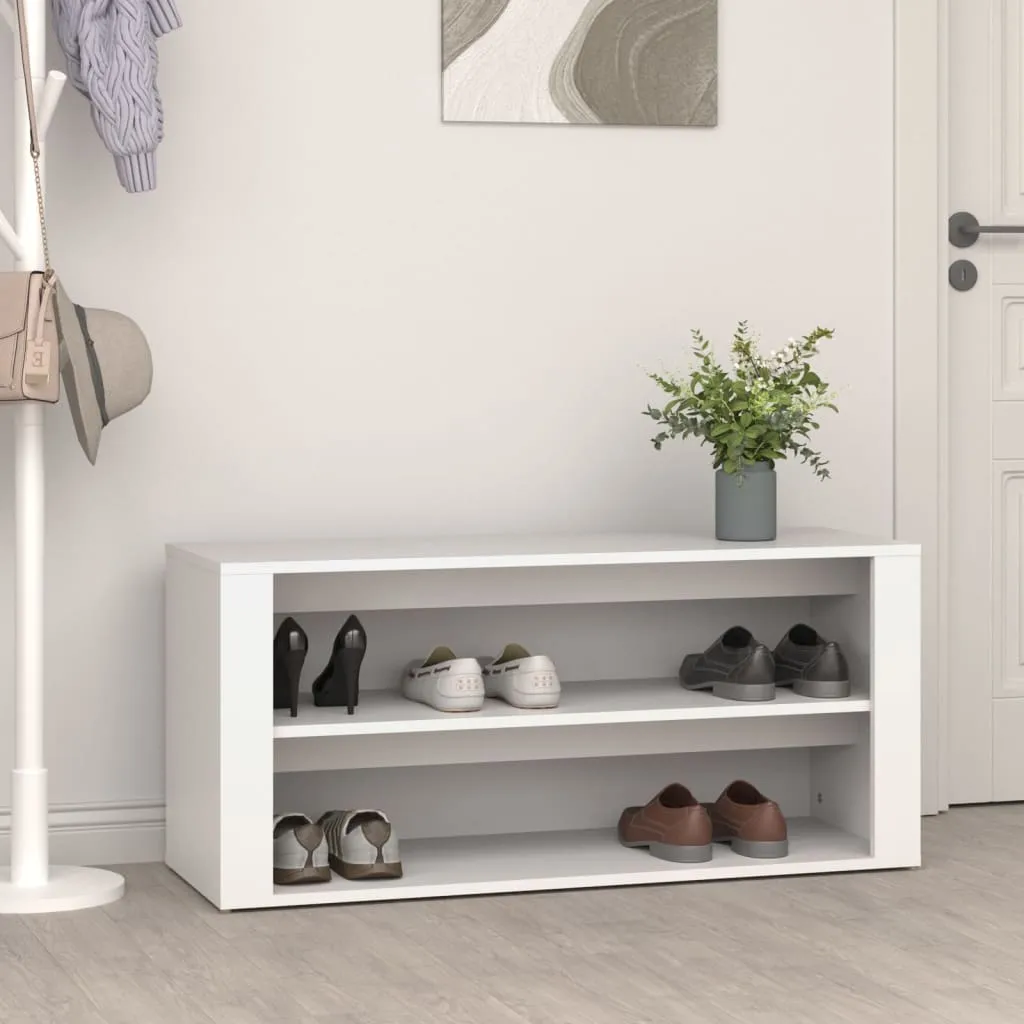 Shoe Rack White 100x35x45 cm Engineered Wood