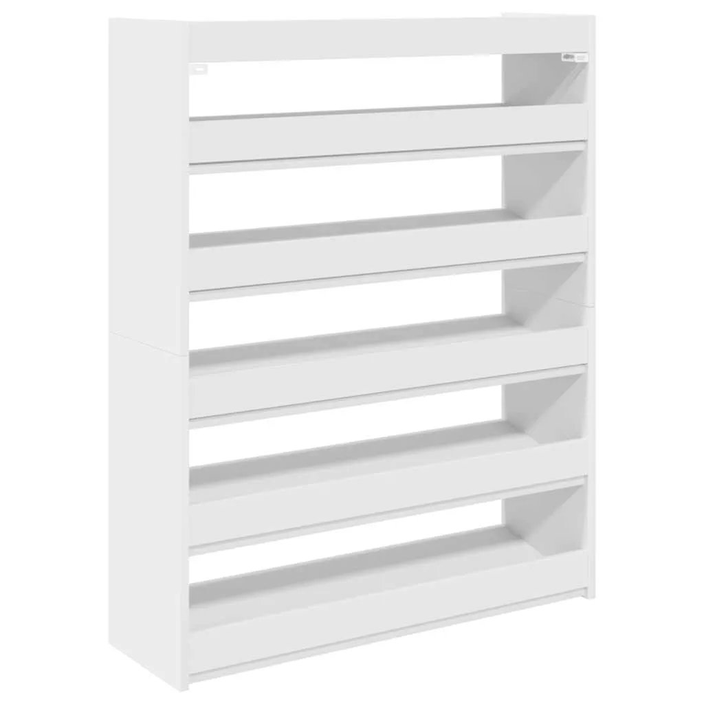 Shoe Rack White 80x25x100 cm Engineered Wood