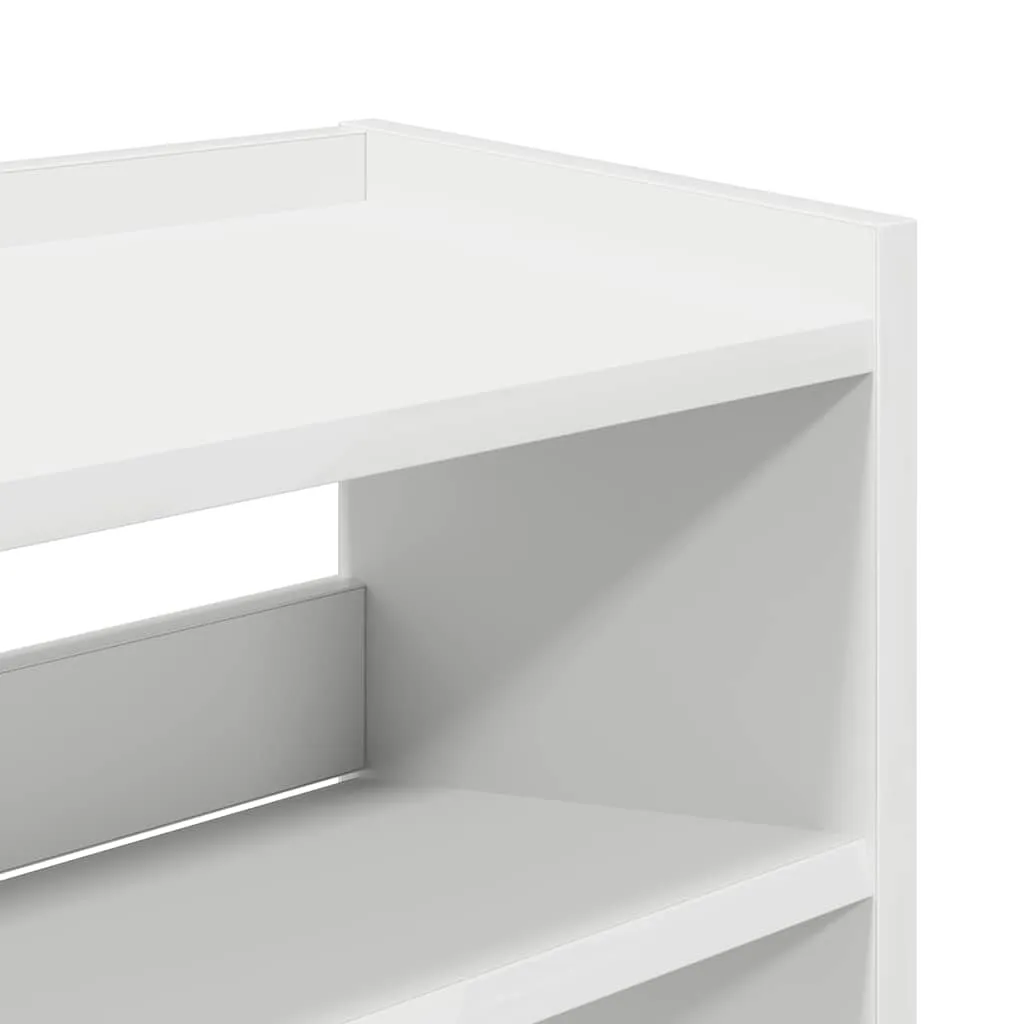 Shoe Rack White 80x25x100 cm Engineered Wood