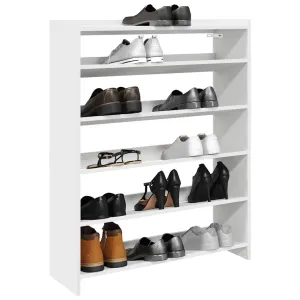 Shoe Rack White 80x25x100 cm Engineered Wood