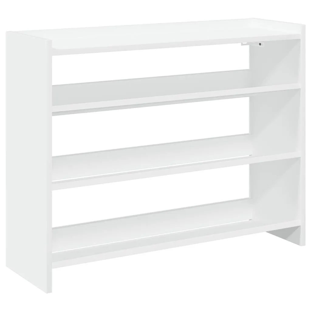 Shoe Rack White 80x25x61.5 cm Engineered Wood