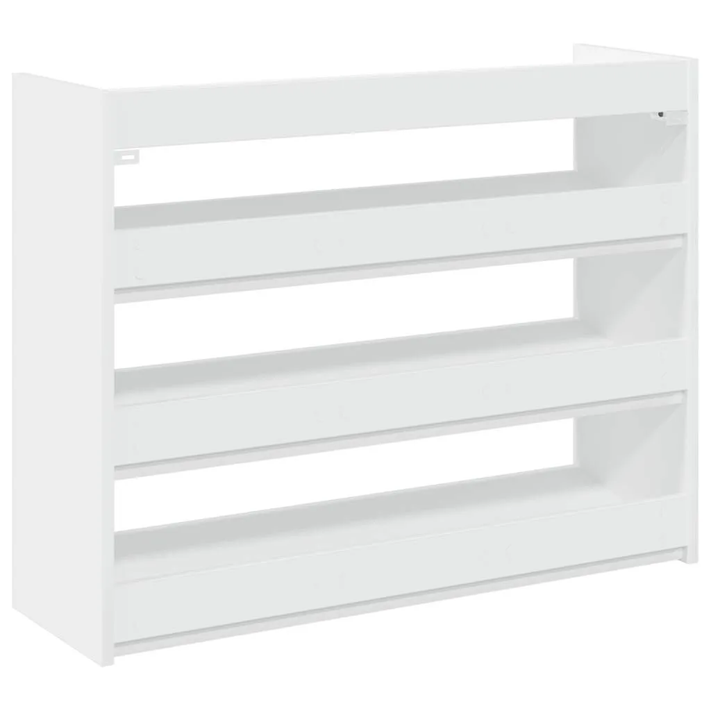 Shoe Rack White 80x25x61.5 cm Engineered Wood