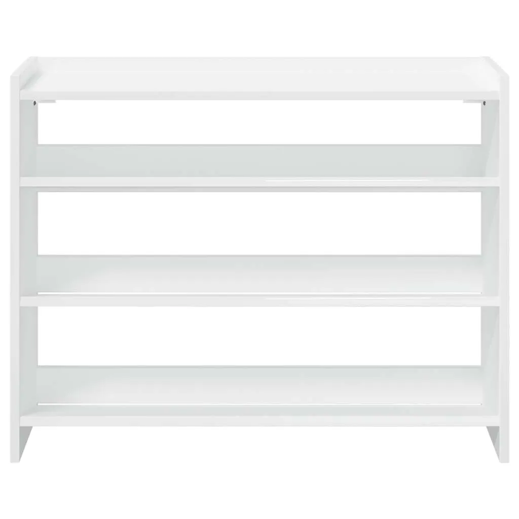 Shoe Rack White 80x25x61.5 cm Engineered Wood