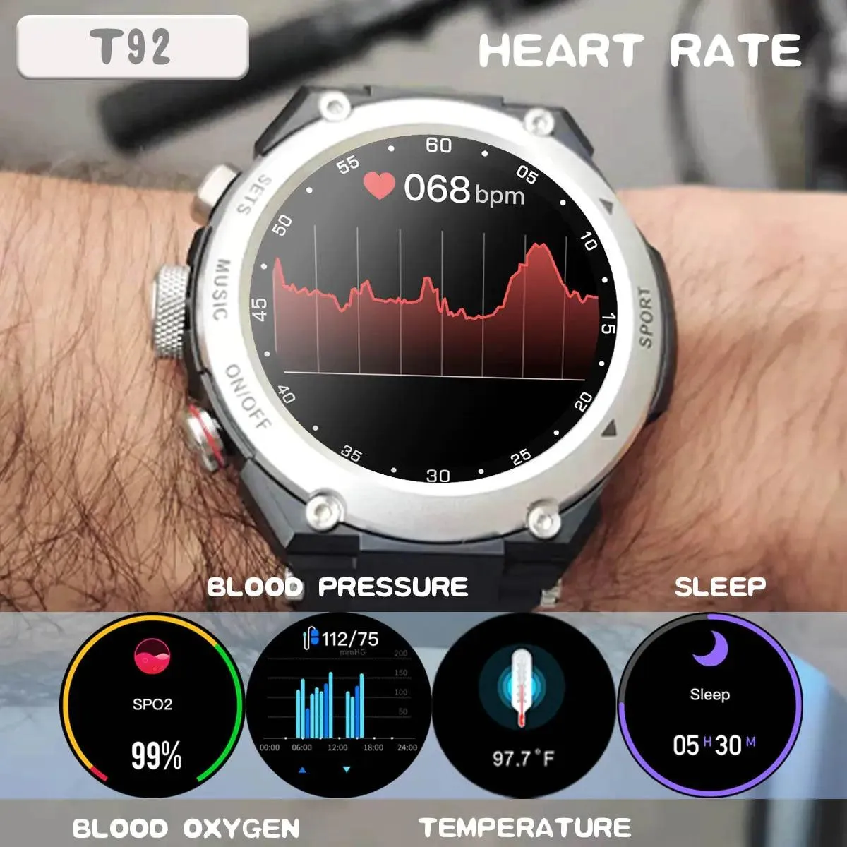 Smart Watch with Earbuds