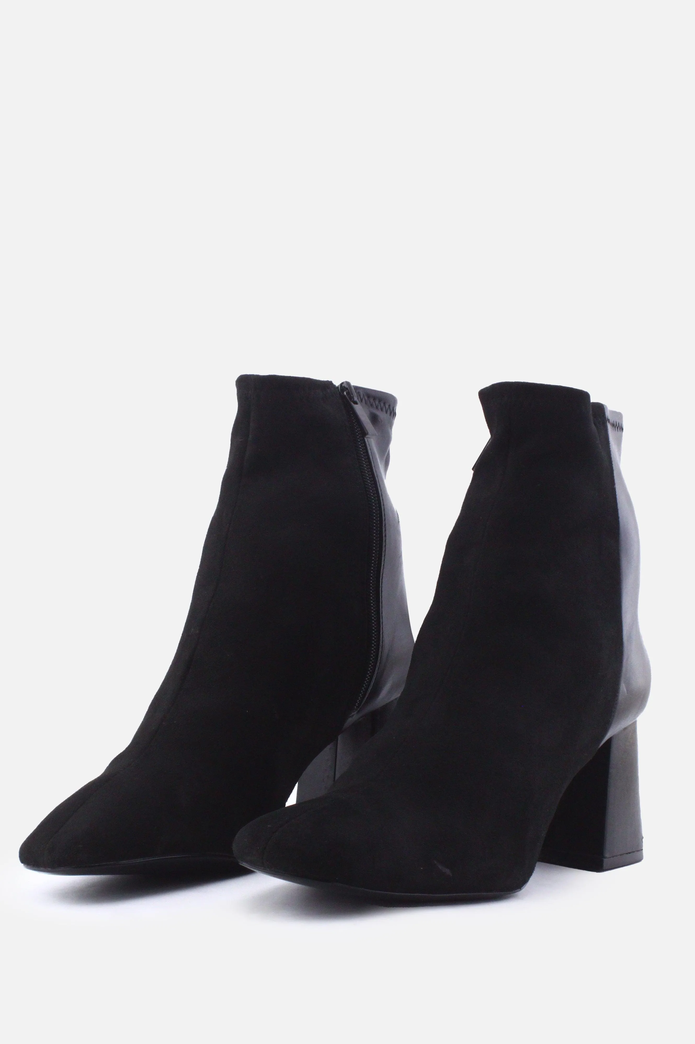 Stradivarius Zipper Block  Heels Sock Boots | Textile