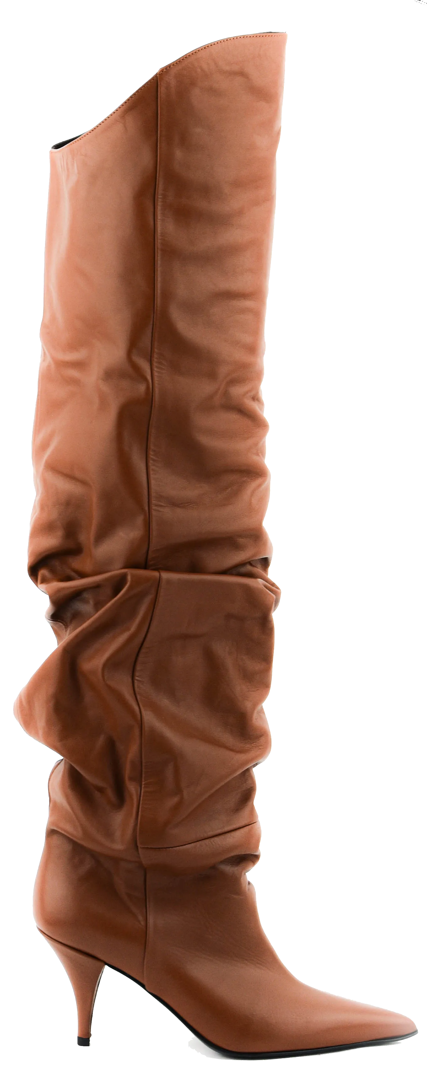 STRATEGIA SLOUCHY OVERKNEE BOOTS TAN