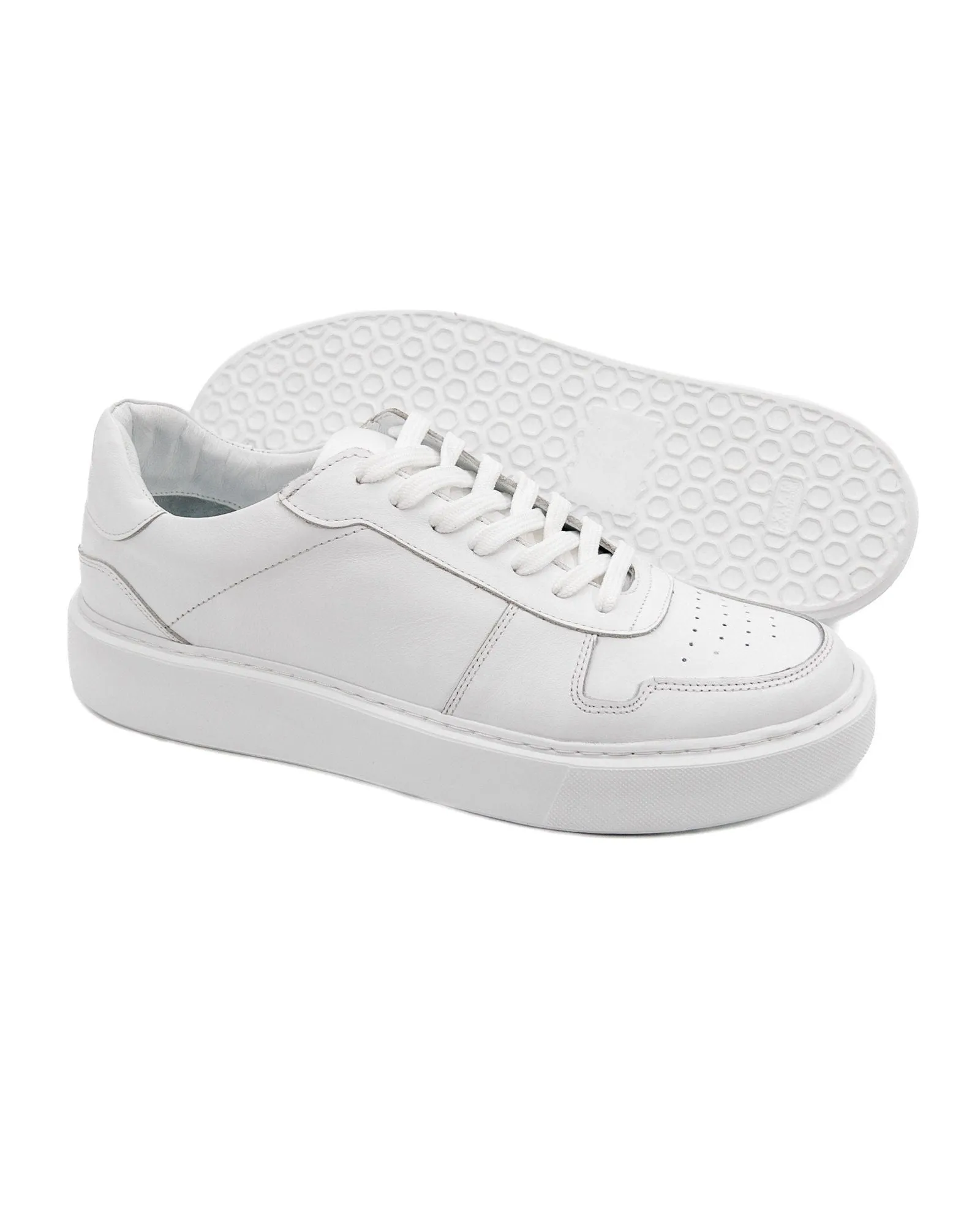 T-Rush White Genuine Leather Sneaker for Men