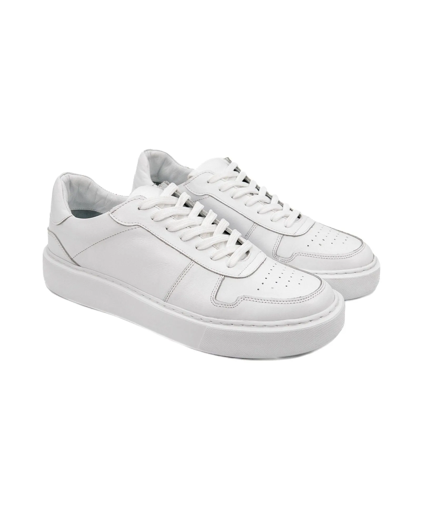 T-Rush White Genuine Leather Sneaker for Men