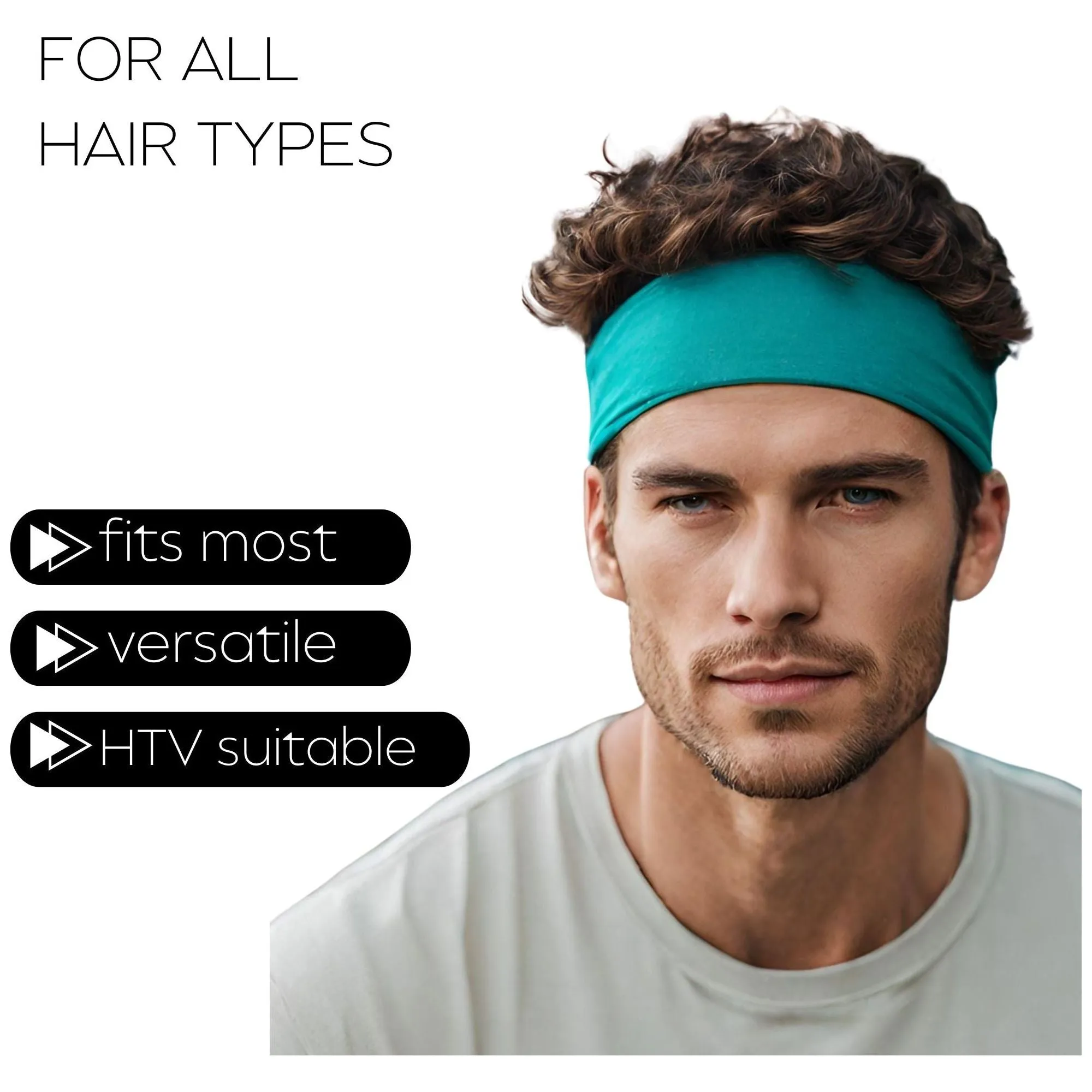 Teal Wide Headbands - 12 Pack