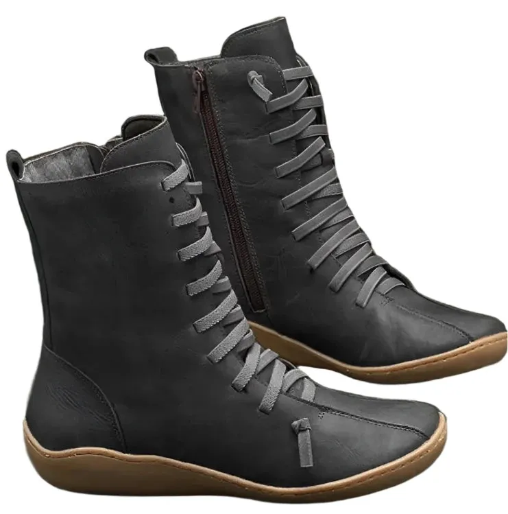 TEEK - Mid-Calf Soft Handmade Flat Work Boots