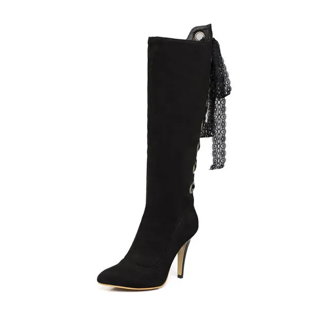 Thin High Heels Knot knee-high  Party Boot