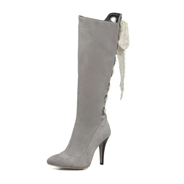 Thin High Heels Knot knee-high  Party Boot