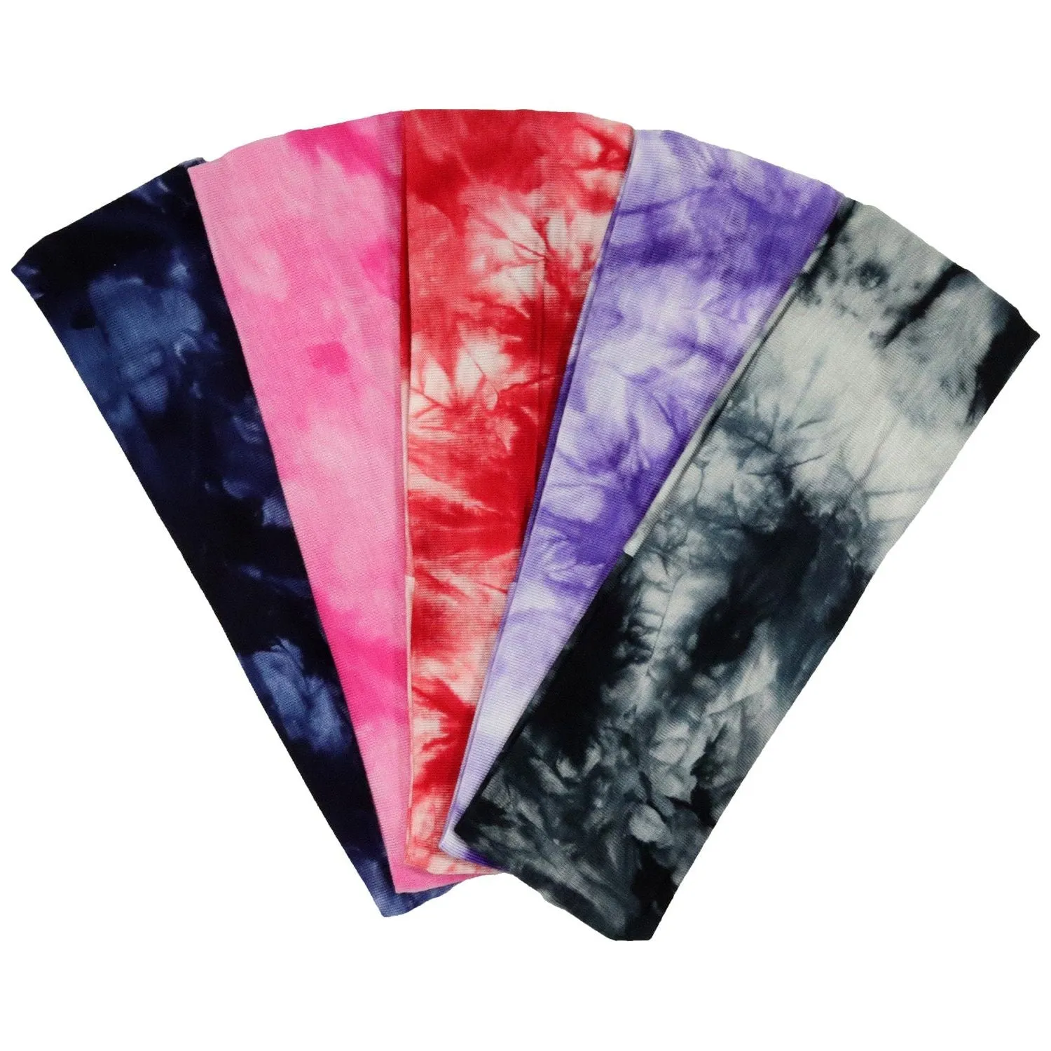 Tie-Dye Cotton Headbands - 5 Pack