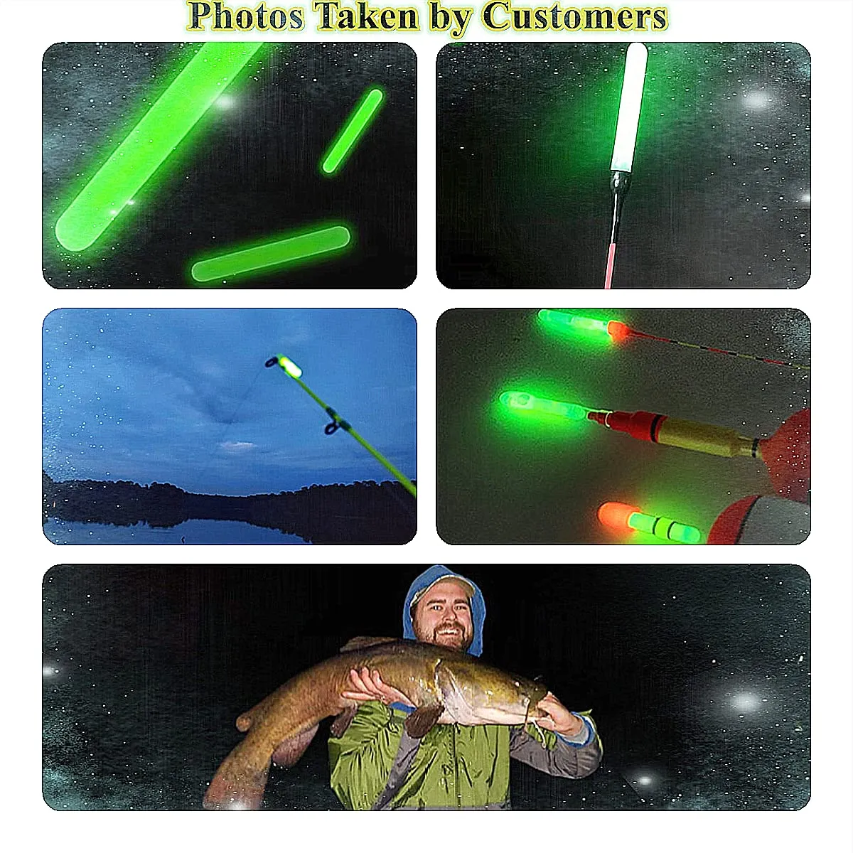 TRZLIFE Fishing Glow Sticks, 100 PCS Upgraded Lucky Fishing Green Light Unique Secret Formula Brings Brighter Longer Lasting More Visible Fishing Light Sticks Used on Float, Bobbers, Rod tip, Pole