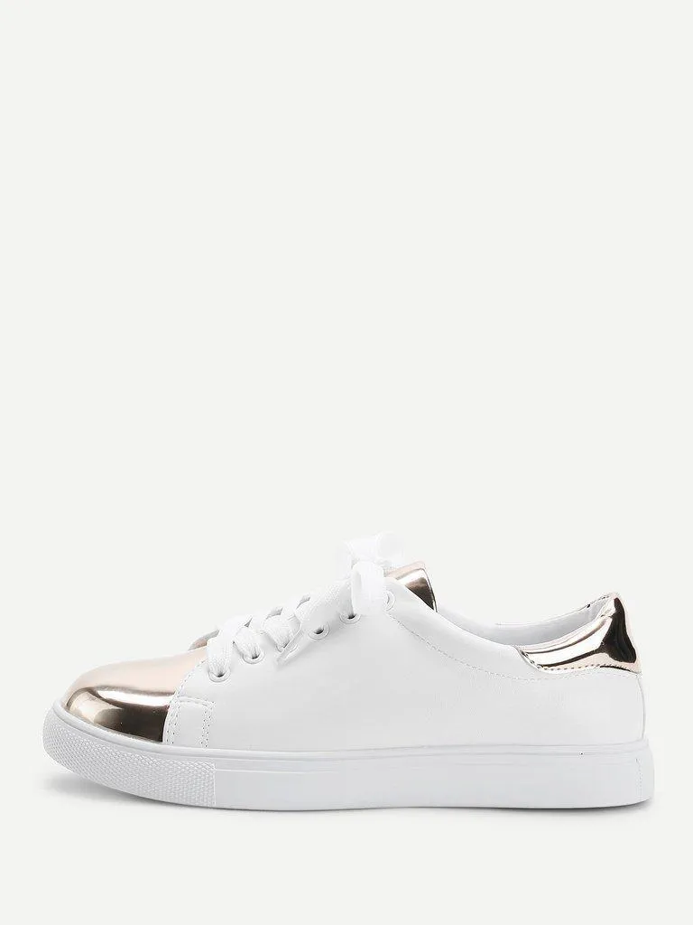 Two Tone Round Toe Sneakers